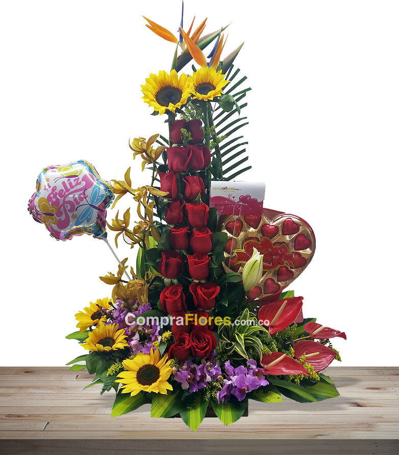 Detalle Lineal con chocolates y globo