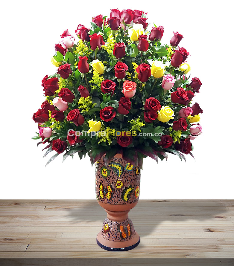 Arreglo redondo en jarrÃ³n Mega especial