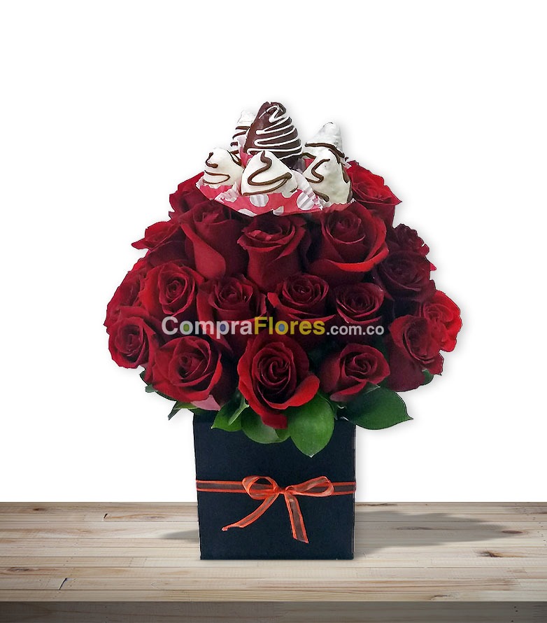 Base Fresas con chocolate, Floristerias en Cali