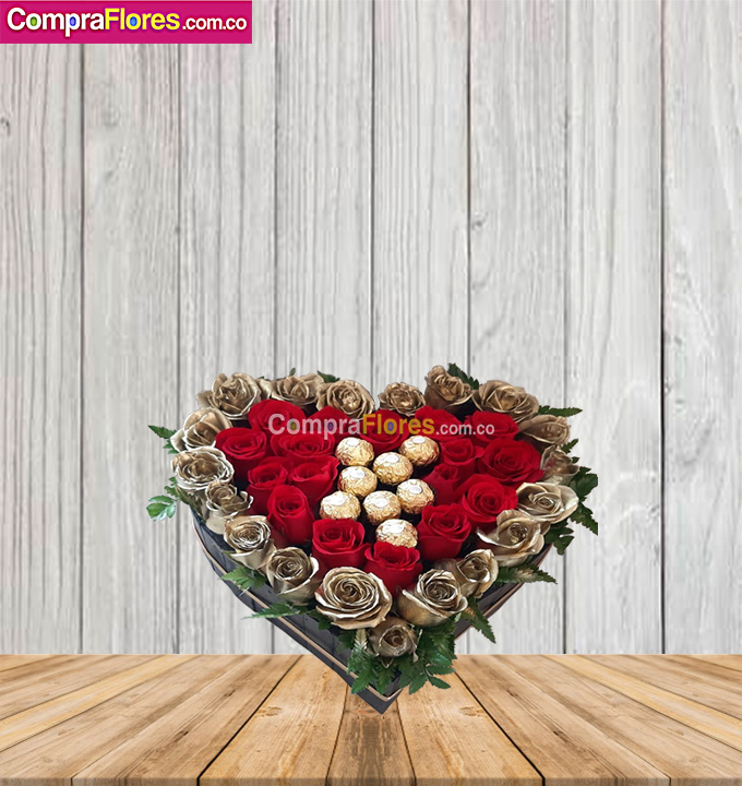 Corazon Dorado San Valentin, Flowers Cali