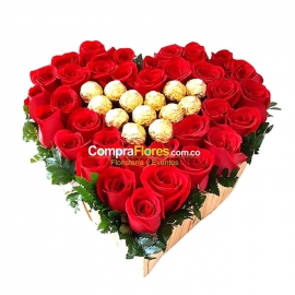 Corazon de Rosas y Chocolates