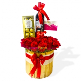Rosas Vino y Chocolates